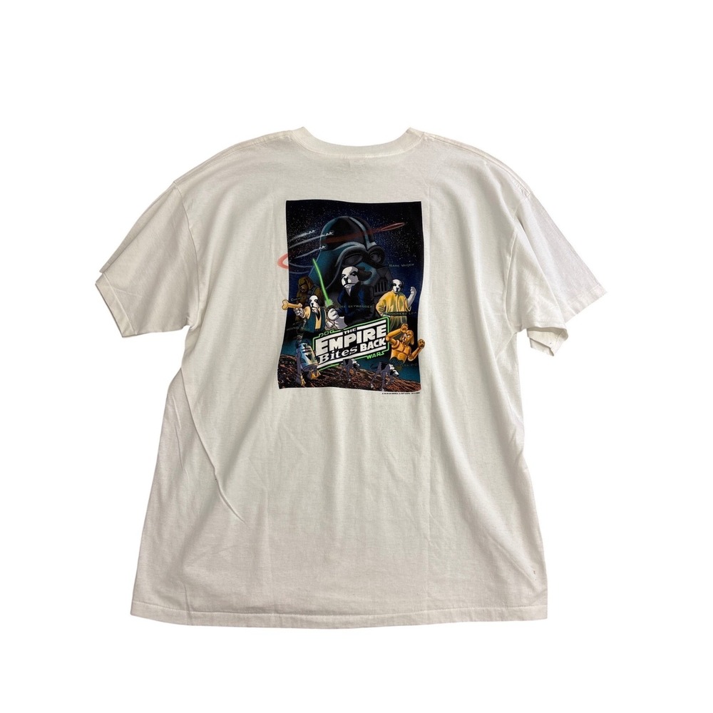 Vintage Big Dogs The Empire Bites Back Star Wars Parody T-Shirt White 3X USA